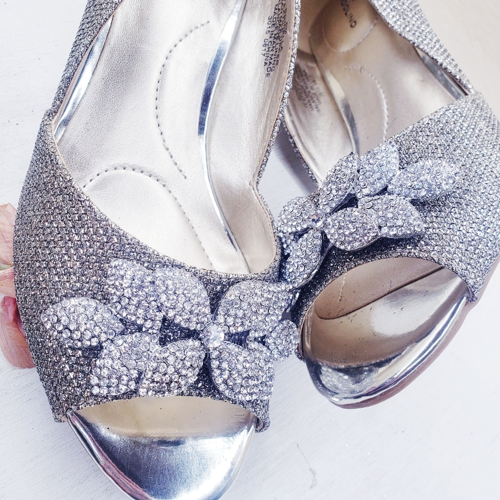 Sparkly Special Occasion Peep Toe Heels
